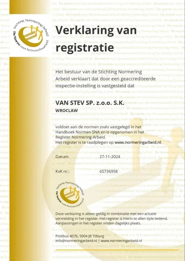 SNA NEN 4400 Zertifikat