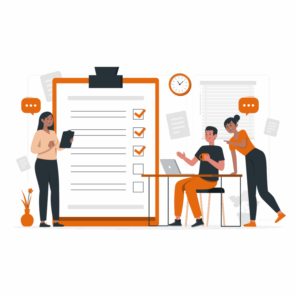 Teamarbeit und Checkliste